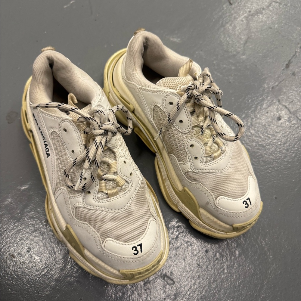 Balenciaga Cream and White Sneakers